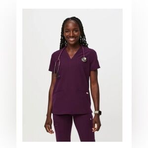 Figs Limited Edition color Deep Purple Casma Three-Pocket Scrub Top